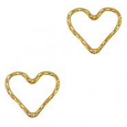 Stainless Steel - Rostfrei Stahl Anh&auml;nger/Zwischenst&uuml;ck Herz Gold