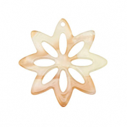 Resin Anh&auml;nger Blume Copper orange