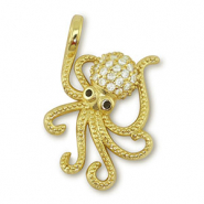 Brass TQ Metall Anh&auml;nger Oktopus Gold