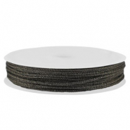 Makramee Band geflochten 1mm Black metallic