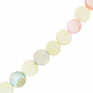 Muschel Perlen Flach Rund Multicolour pastel