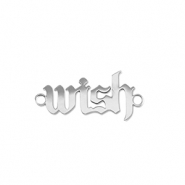 Stainless Steel - Rostfrei Stahl Anh&auml;nger Zwischenst&uuml;ck ''wish'' Silver