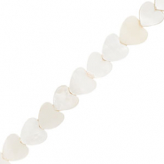 Muschel Perlen Herz Off white