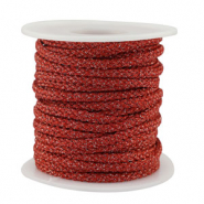 Trendy Kordel geflochten 3.5mm Red-silver