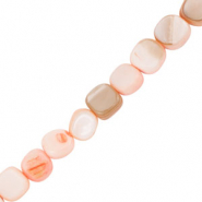 Muschel Perlen Viereck Pink-sand brown