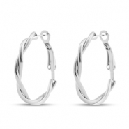 Ohrringe aus Stainless Steel - Rostfreiem Stahl Creolen Silver