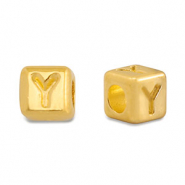 Metall Perlen Buchstabe DQ Y Gold (Nickelfrei)