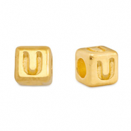 Metall Perlen Buchstabe DQ U Gold (Nickelfrei)
