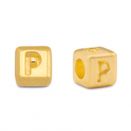 Metall Perlen Buchstabe DQ P Gold (Nickelfrei)