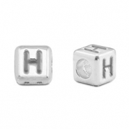 Metall Perlen Buchstabe DQ H Antik silber (Nickelfrei)