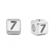 Metall Perlen Buchstabe DQ 7 Antik silber (Nickelfrei)