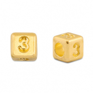 Metall Perlen Buchstabe DQ 3 Gold (Nickelfrei)