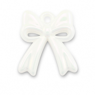 Acryl Anhänger Schleife White-pearl shine coating
