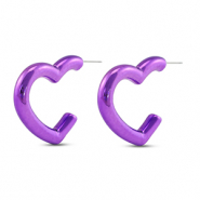 Trendy Ohrringe Herz Purple