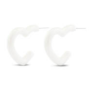 Trendy Ohrringe Herz White-pearl shine coating