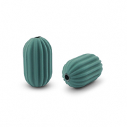 Acryl Perlen Oval Dark Green