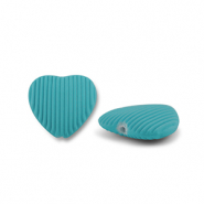 Acryl Perlen Herz Petrol green