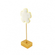 Schmuckdisplay Blume f&uuml;r Ohrringe Beige-gold