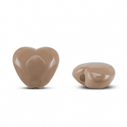 Acryl Perlen Herz Taupe brown