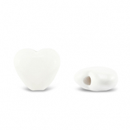 Acryl Perlen Herz White