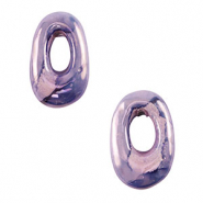 DQ Griechische Keramik Perlen Oval Violet blue