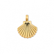 Stainless Steel - Rostfrei Stahl Anh&auml;nger Muschel Gold
