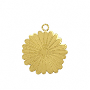Stainless Steel - Rostfrei Stahl Anhänger Blume Gold / White