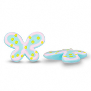 Acrylperlen Schmetterling Blue-pink pastel-yellow
