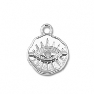 Metall Anh&auml;nger Herz Auge der Vorsehung Silver