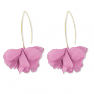 Trendy Ohrringe Chiffon Blume Mauve pink-gold