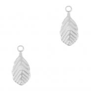 Stainless Steel - Rostfrei Stahl Anh&auml;nger Blatt Silver