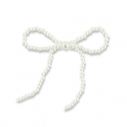 Statement-Anh&auml;nger Perlen Schleife Pearl white