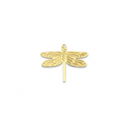 Stainless Steel - Rostfrei Stahl Anh&auml;nger Libelle Gold