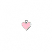 Stainless Steel - Rostfrei Stahl Anh&auml;nger Herz Silver-pink