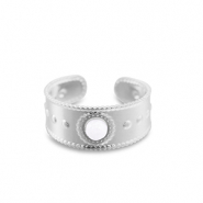 Ringe aus Stainless Steel - Rostfreiem Stahl Perlen Silver-white