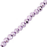 Top Glas Facett Perlen 4x3mm Rondellen Metallic purple