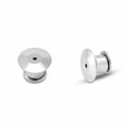 Stainless Steel - Rostfrei Stahl Schmuckzubeh&ouml;r Sicherheitsverschluss f&uuml;r Pins Silver