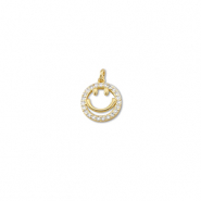 Brass TQ Metall Anh&auml;nger Smiley Gold