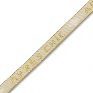 Schmuckband mit Text "Après chic" Sand beige-gold-white
