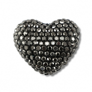 Bohemian-Perlen Herz Anthracite