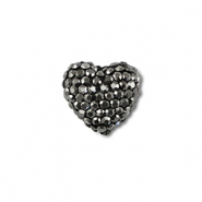 Bohemian-Perlen Herz Anthracite
