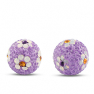 Bohemian-Perlen Rund Purple-white