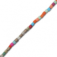 Glasperlen Viereck Multicolor