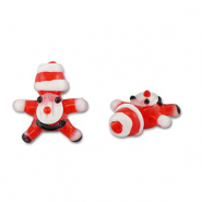 Handbemalt Glasperlen Weihnachtsmann Red-white-black