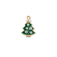 Metall Anh&auml;nger Zirkonia Weihnachtsbaum Gold-gr&uuml;n