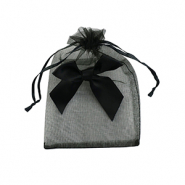 Schmuckbeutel Organza mit Schleife Black