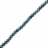 Top Glas Facett Perlen 8x6mm rondellen Dark blue