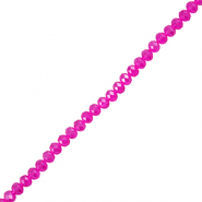 Top Glas Facett Perlen 8x6mm rondellen Fuchsia pink