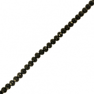 Top Glas Facett Perlen 4x3mm rondellen Black