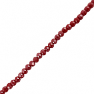 Top Glas Facett Perlen 4x3mm rondellen Dark red